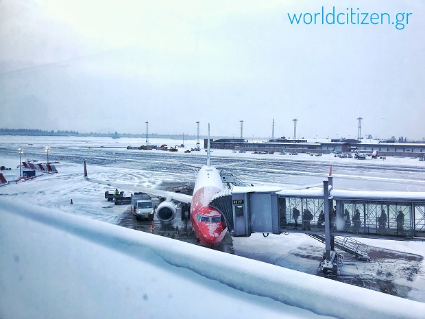 Oslo, Norway - Gardermoen airport snowed.