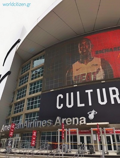 American Airlines Arena, το γήπεδο της ομάδας μπάσκετ των Μαϊάμι Χιτ στο Μαϊάμι.