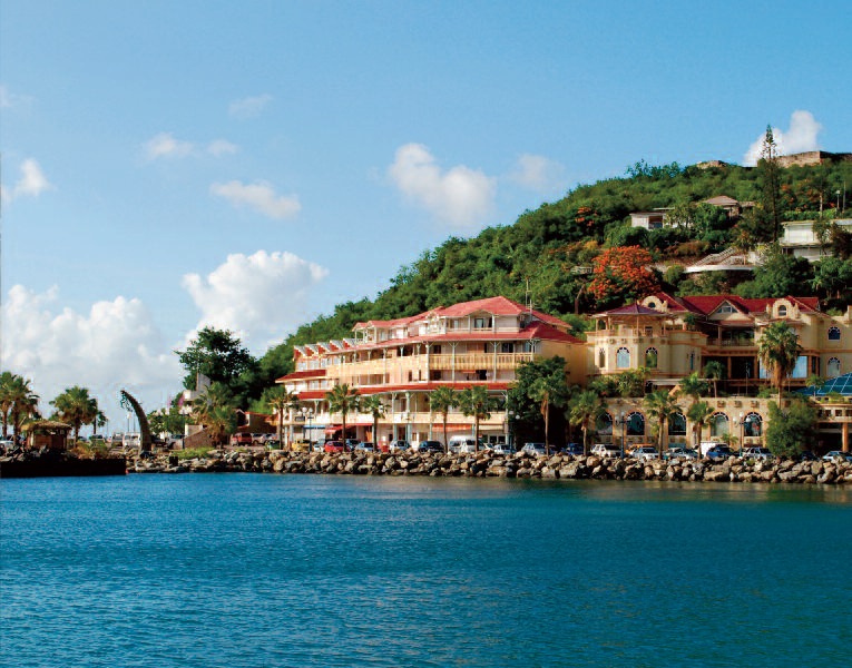 Appartments & hotels in Philipsburg, at Saint Martin in Caribbean.